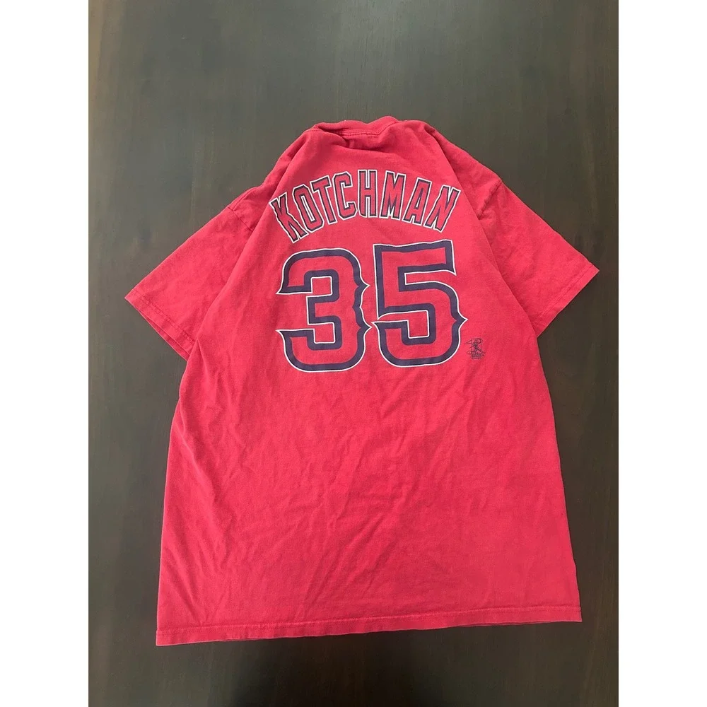 Majestic Los Angeles Angels Casey Kotchman 35 Red T-Shirt Mens XL MLB Baseball